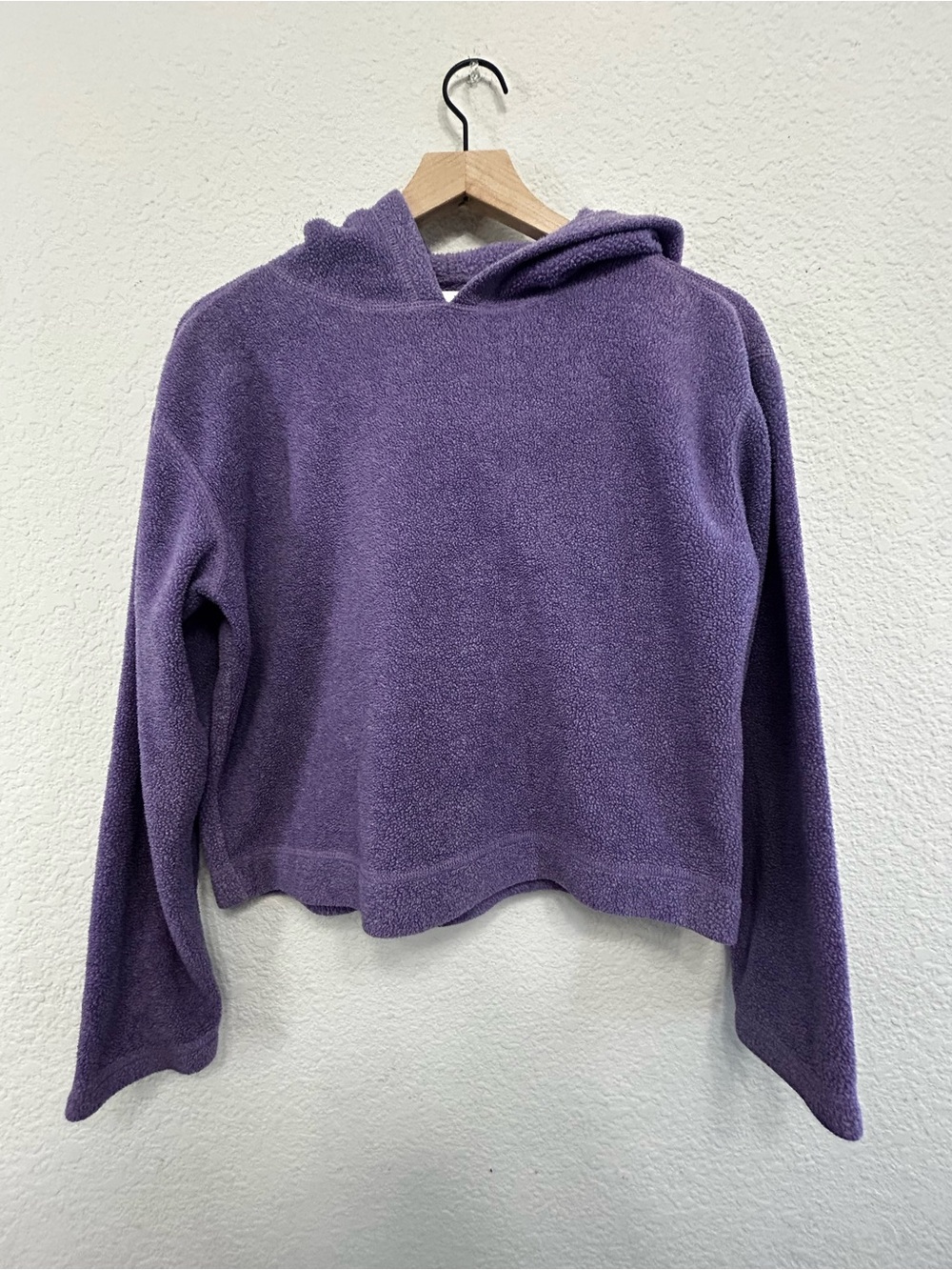 Vintage Express Athletique Fleece Hoodie Small Purple Cropped Soft Sweatshirt